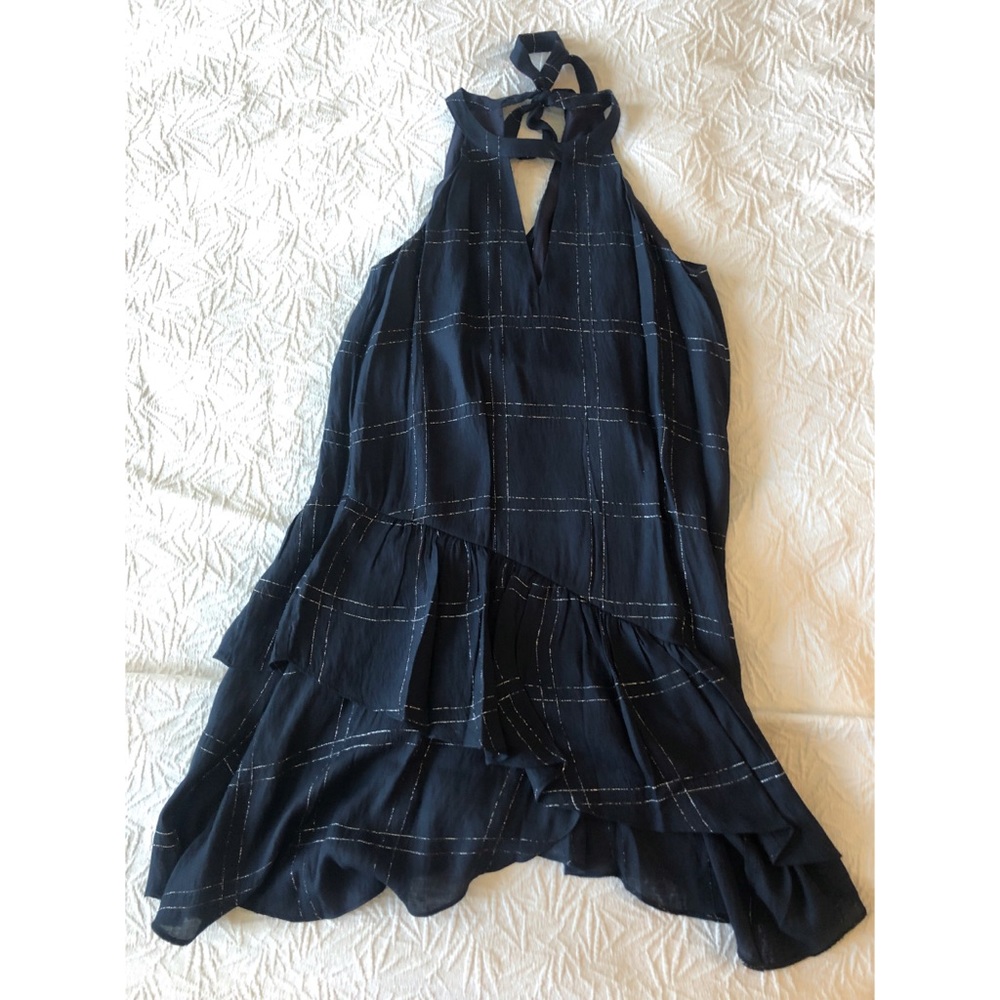 Parker halter tiered ruffle dress XS